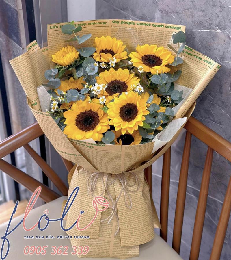 Bó hoa hướng dương đẹp rực rỡ chúc mừng sinh nhật bạn bè mang năng lượng tích cực